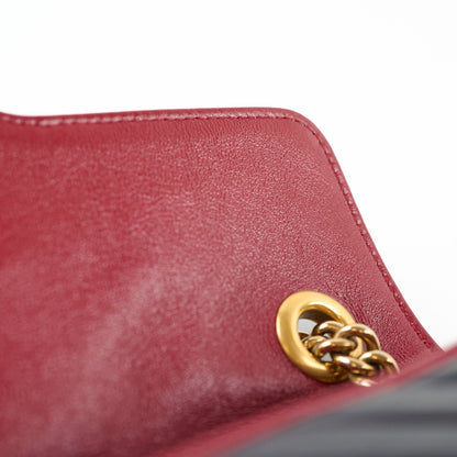 Gucci Medium GG Marmont Flap Chevron Navy/Red - photo 7