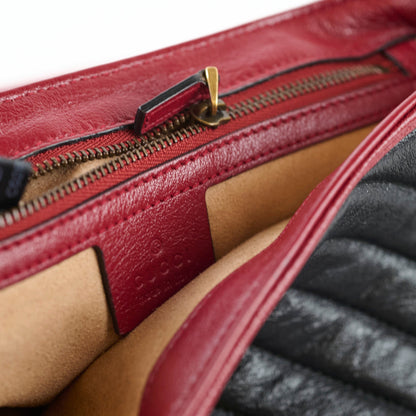 Gucci Medium GG Marmont Flap Chevron Navy/Red - photo 9