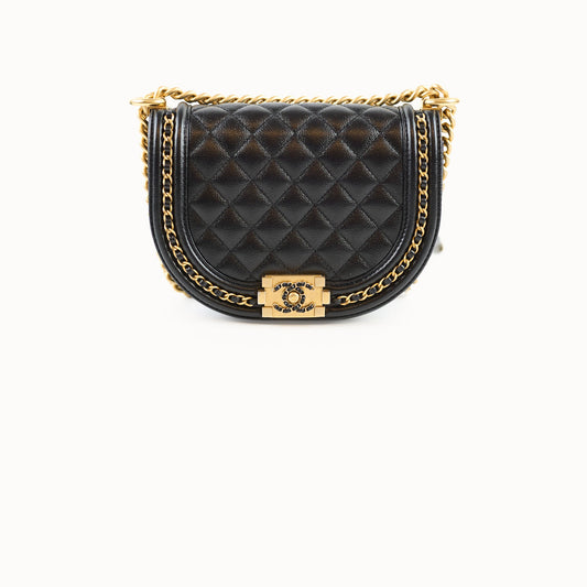 Chanel Half Moon Boy Bag Shiny Caviar Black (microchip) - photo 1