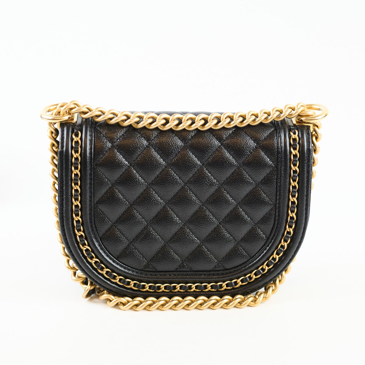 Chanel Half Moon Boy Bag Shiny Caviar Black (microchip) - photo 2