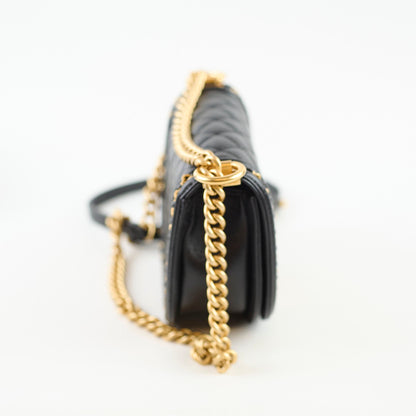 Chanel Half Moon Boy Bag Shiny Caviar Black (microchip) - photo 3