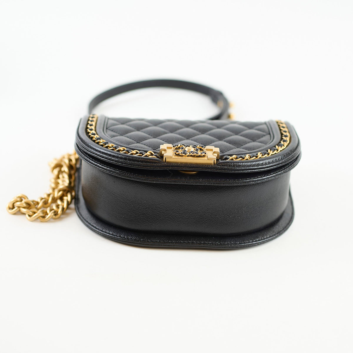 Chanel Half Moon Boy Bag Shiny Caviar Black (microchip) - photo 4