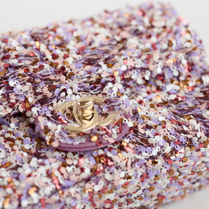 Chanel Mini Sequin Flap Pink/Lavender/White - 2026 Spring Collection - photo 12