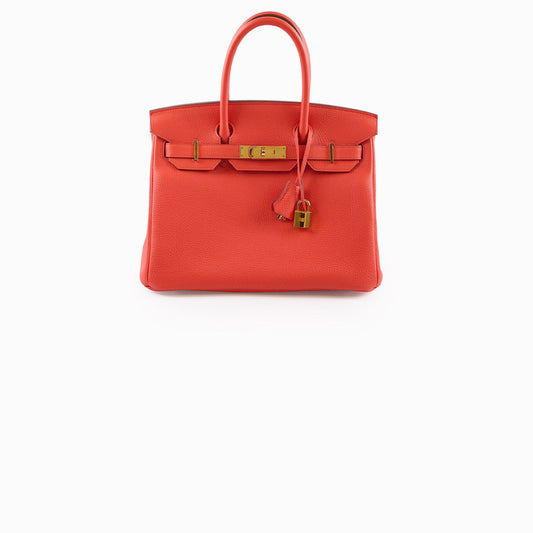 Hermes Birkin 30 Capucine X Stamp Togo Gold HW - photo 1