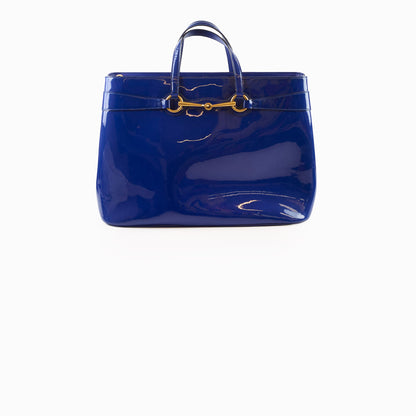 Gucci Bright Pit Tote Blue Patent - photo 1