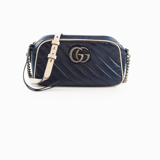 Gucci GG Marmont Small Torchon Camera Bag Navy - photo 1