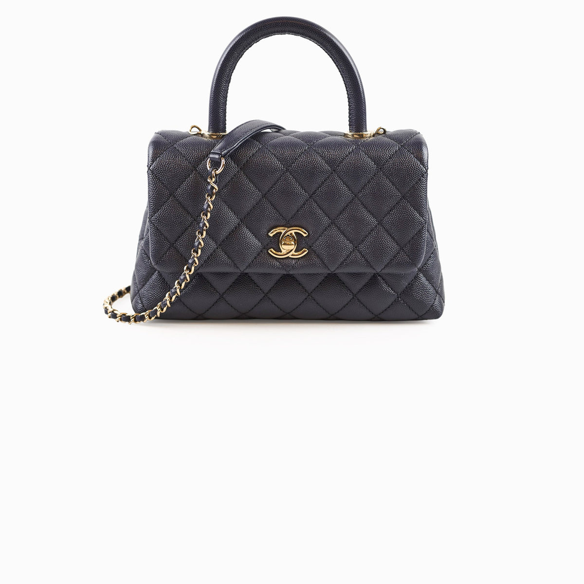 Chanel Small Coco Handle Caviar Navy - photo 1