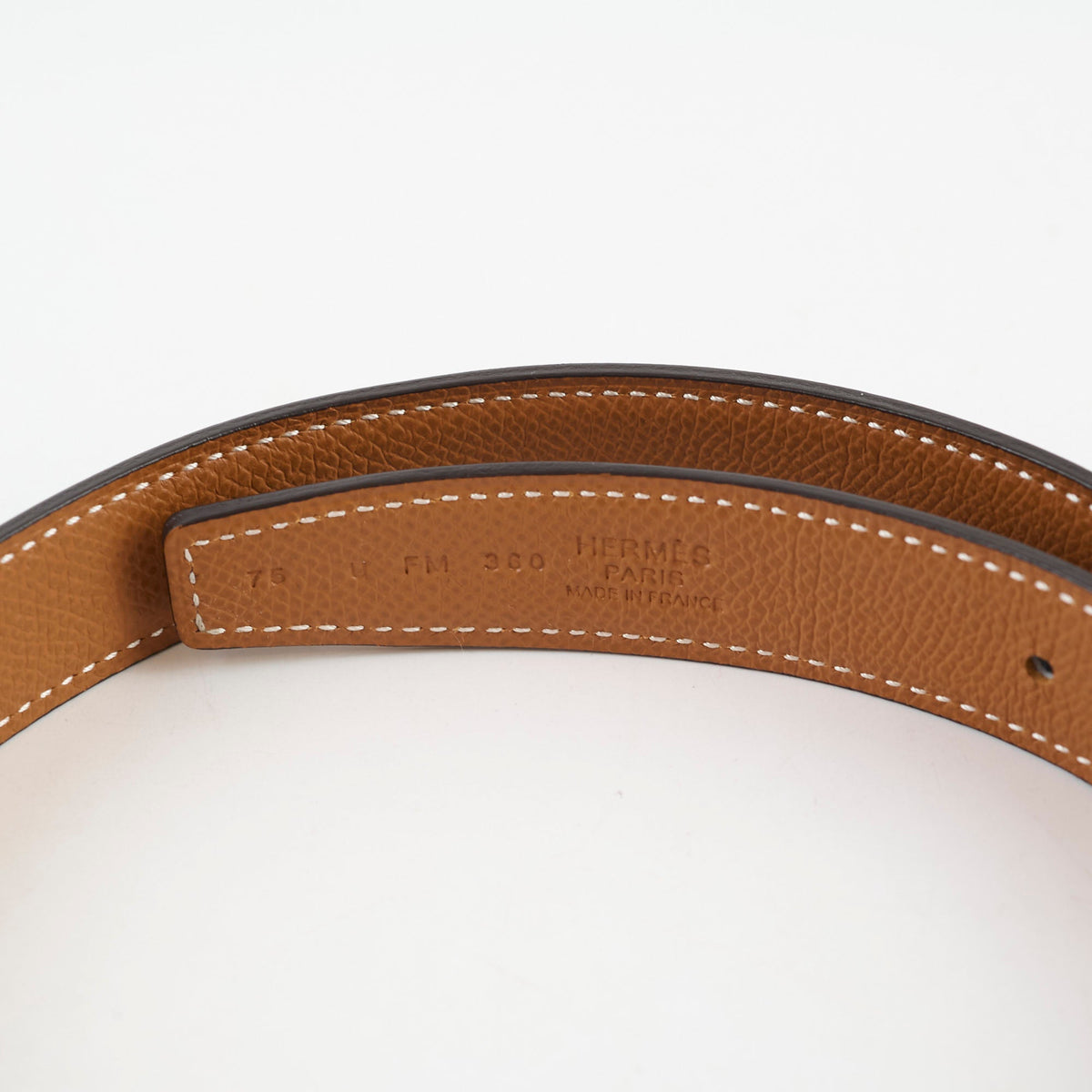 Hermes H Reversible Belt Black Gold Size 75 - photo 4