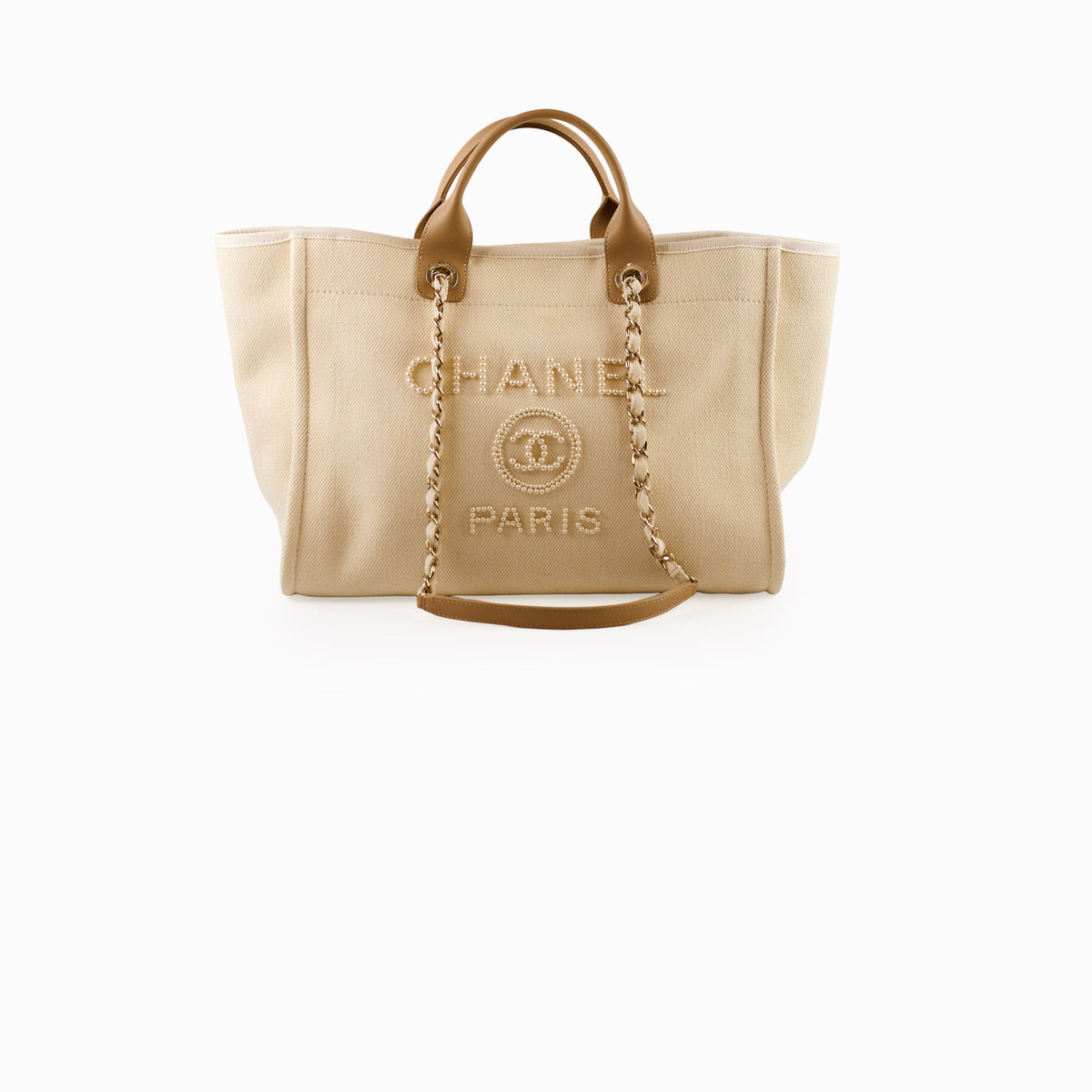 Chanel Deauville Tote Cream Medium - photo 1