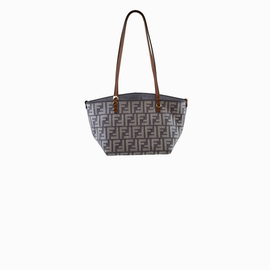 Fendi Small Roll Reversible FF Jacquard Tote Denim Light Blue - photo 1