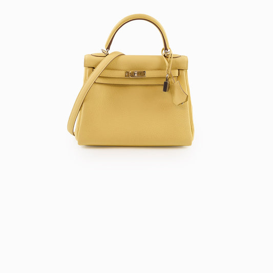 Hermes Kelly 25 Jaune Poussin Togo K Stamp - photo 1