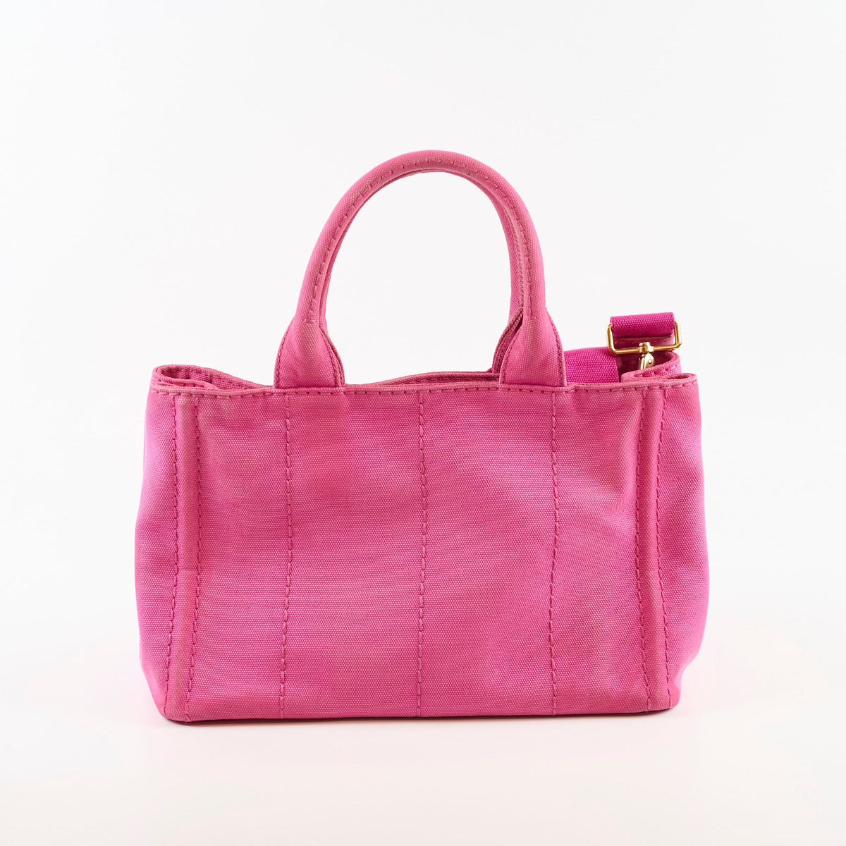 Prada Small Prada Canapa Canvas Tote Pink - photo 2