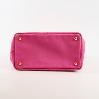 Prada Small Prada Canapa Canvas Tote Pink - photo 3