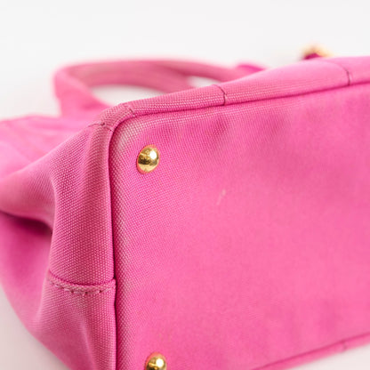 Prada Small Prada Canapa Canvas Tote Pink - photo 10