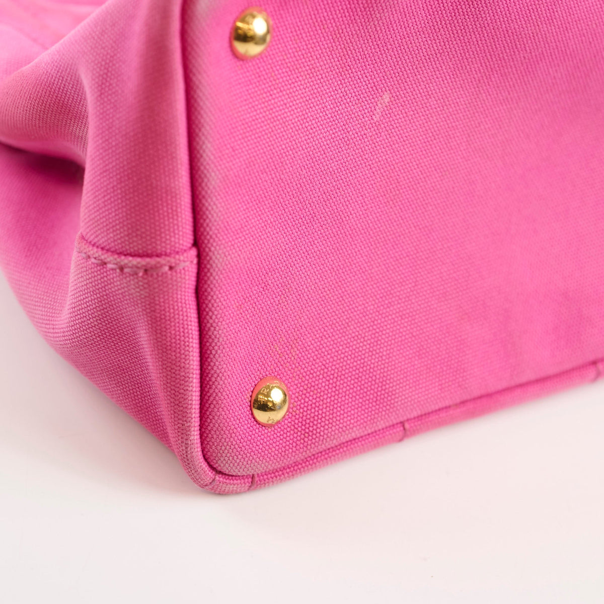 Prada Small Prada Canapa Canvas Tote Pink - photo 11