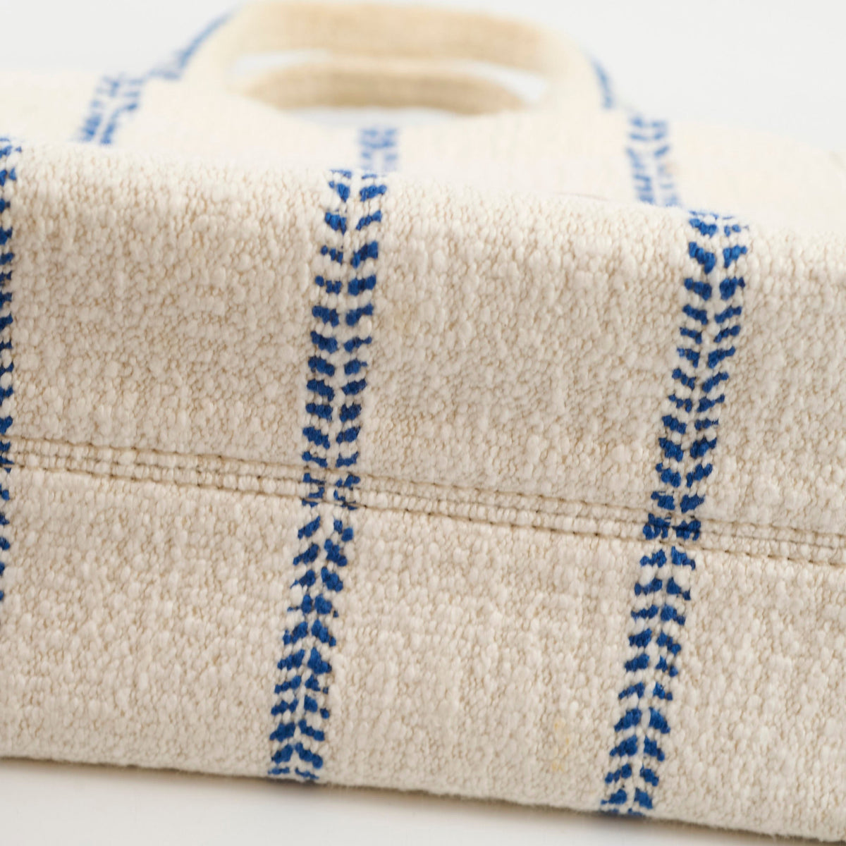 Celine Small Cabas Thais Striped Textile Tote White - photo 8