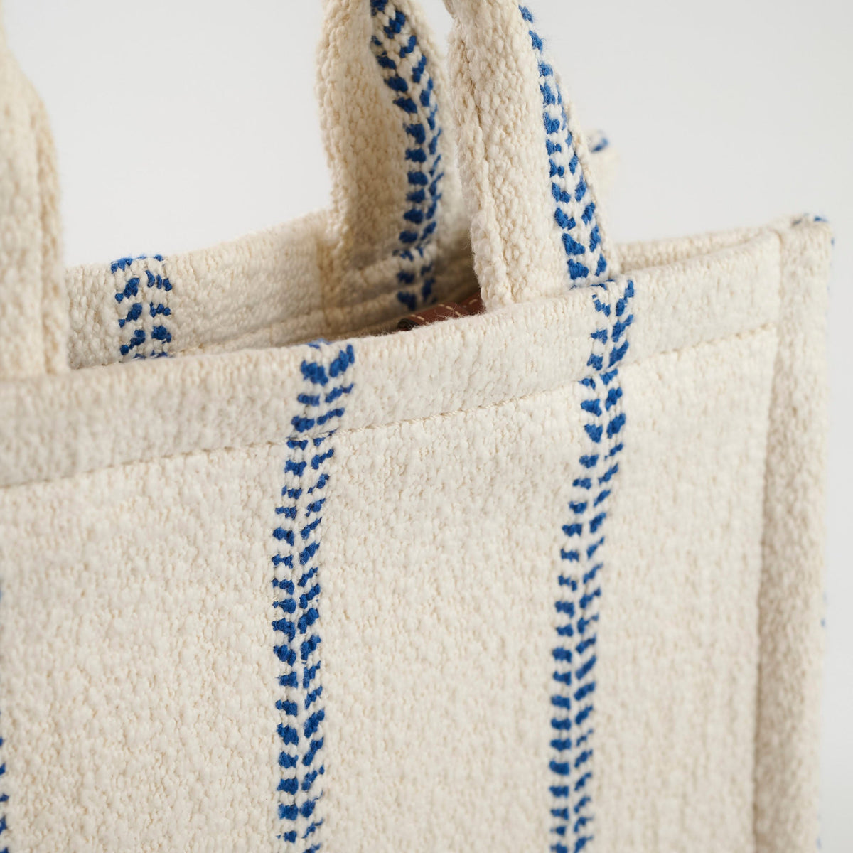 Celine Small Cabas Thais Striped Textile Tote White - photo 5