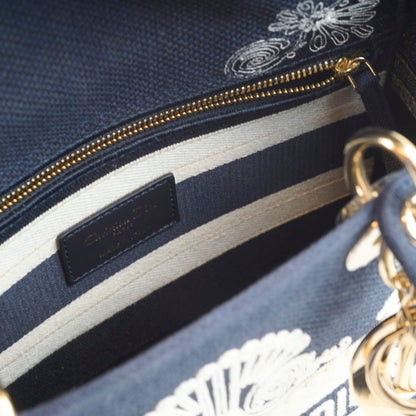 Christian Dior Lady Dior DLite Medium Navy Embroidery - photo 6