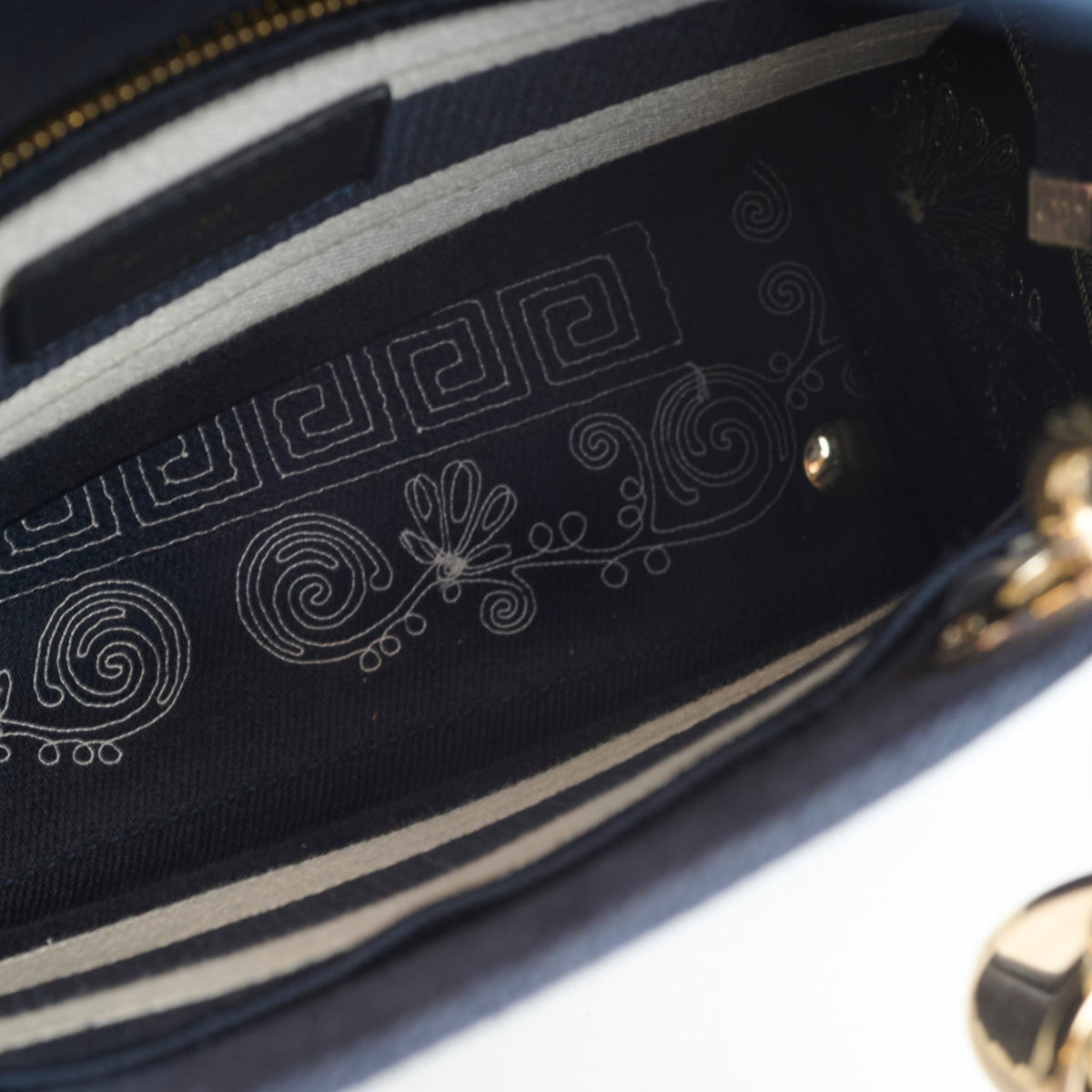 Christian Dior Lady Dior DLite Medium Navy Embroidery - photo 7