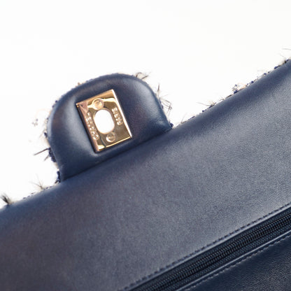 Chanel Medium Flower Sequined Tweed Flap Navy/Grey - photo 12