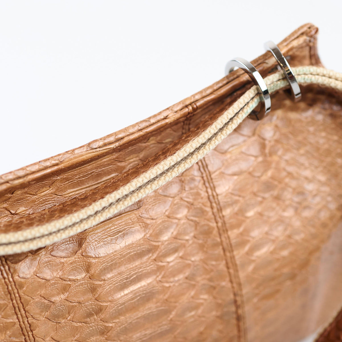 Chanel Vintage Python and Beige Canvas CC Flap Bag 8 series - photo 4