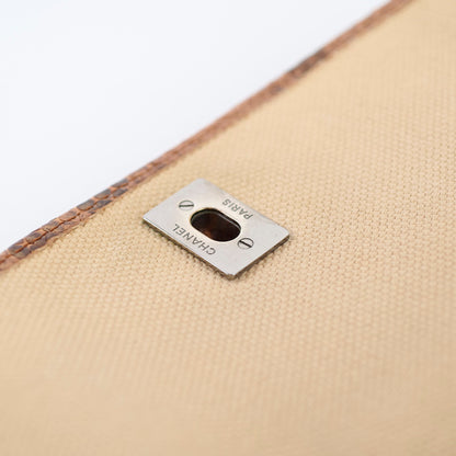 Chanel Vintage Python and Beige Canvas CC Flap Bag 8 series - photo 5