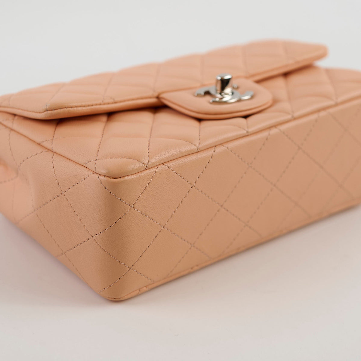 Chanel Rectangle Mini Peach Lambskin SHW 29 series - photo 11