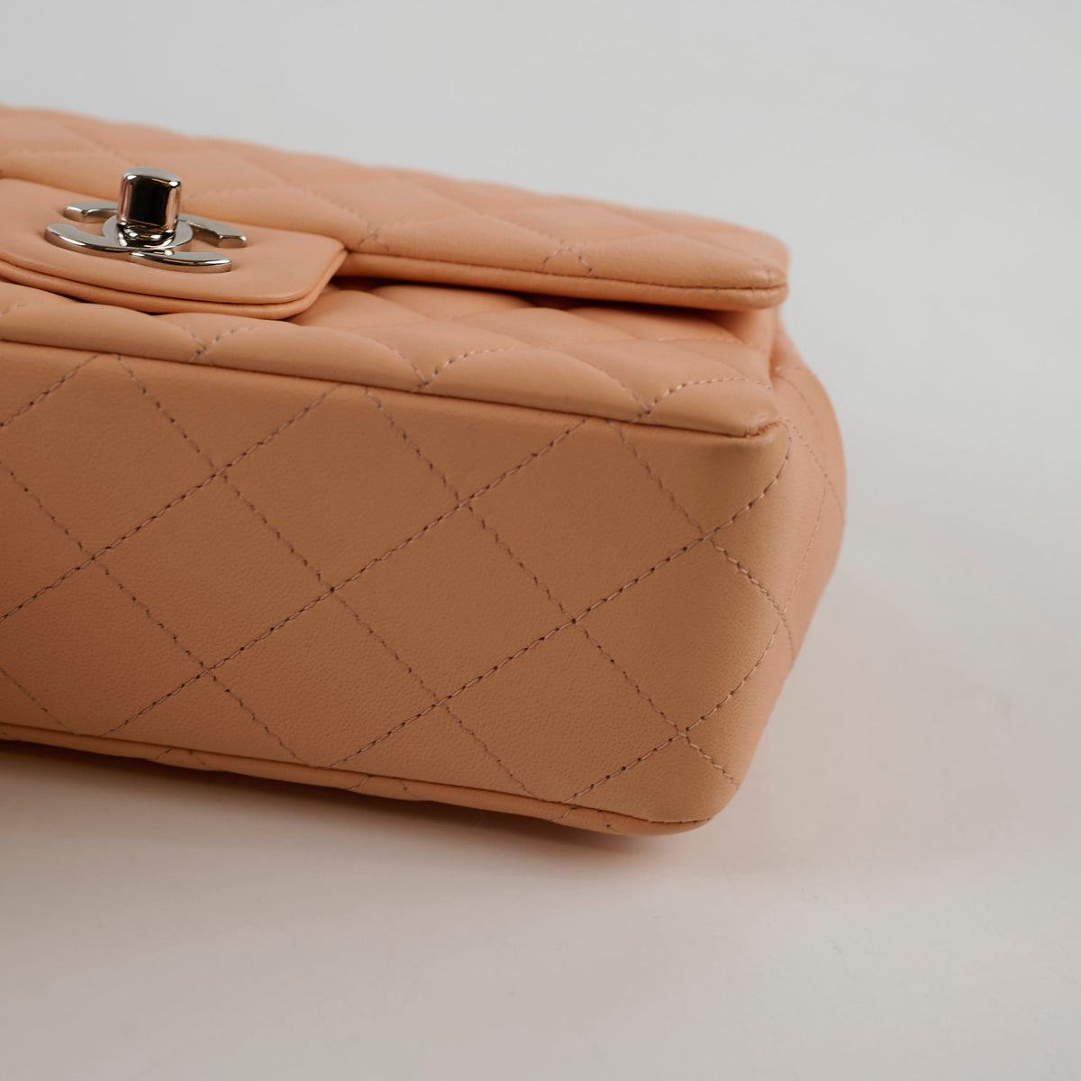 Chanel Rectangle Mini Peach Lambskin SHW 29 series - photo 12