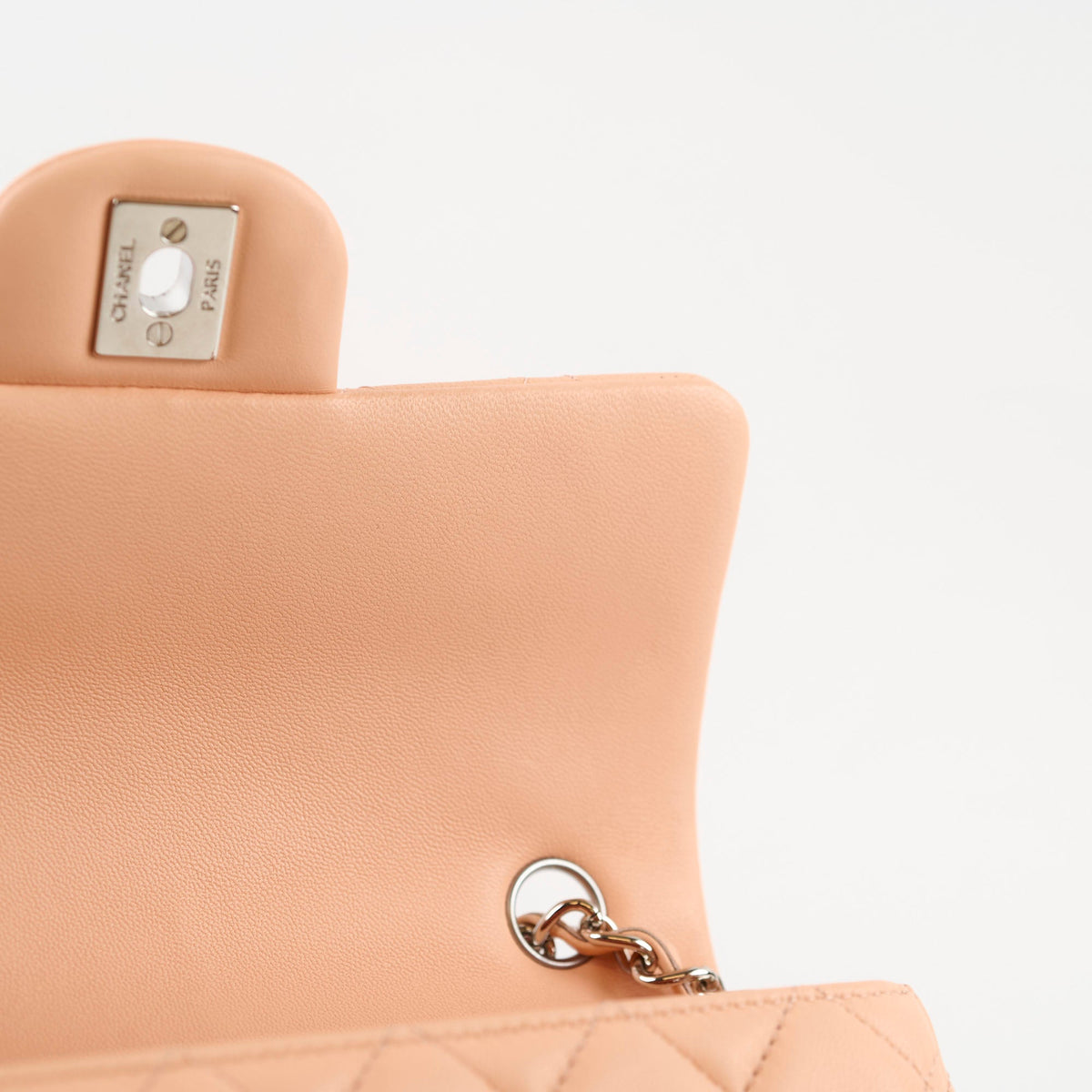 Chanel Rectangle Mini Peach Lambskin SHW 29 series - photo 7