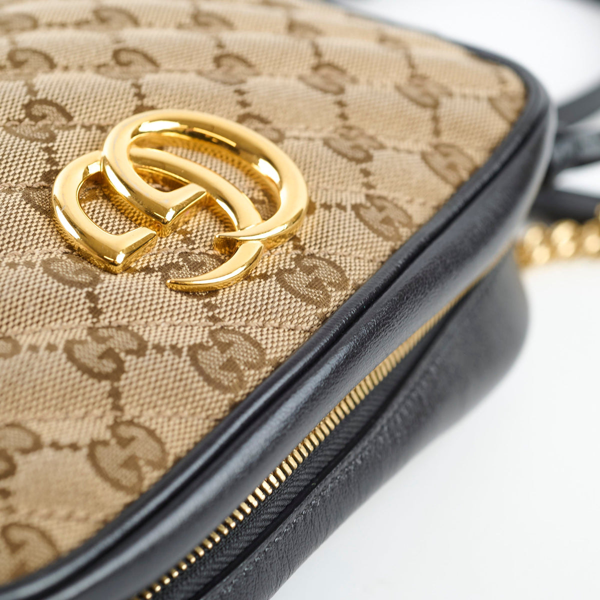 Gucci Small GG Marmont Camera Bag Beige/Black - photo 10