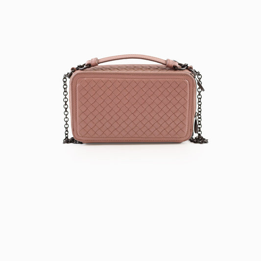 Bottega Veneta Intrecciato Double Zip Camera bag Dusty Pink - photo 1