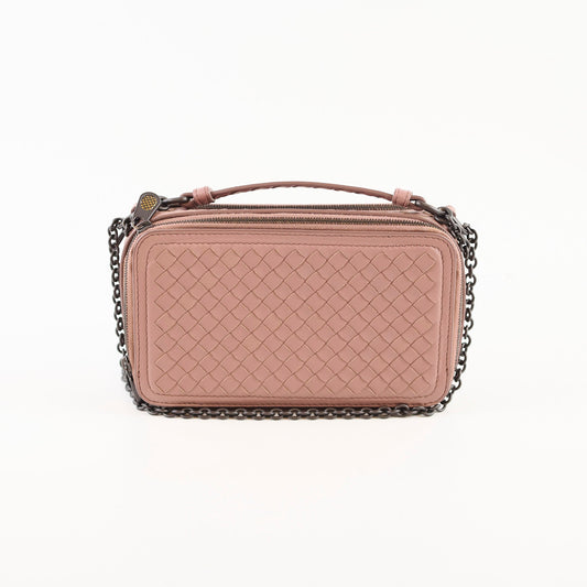 Bottega Veneta Intrecciato Double Zip Camera bag Dusty Pink - photo 2