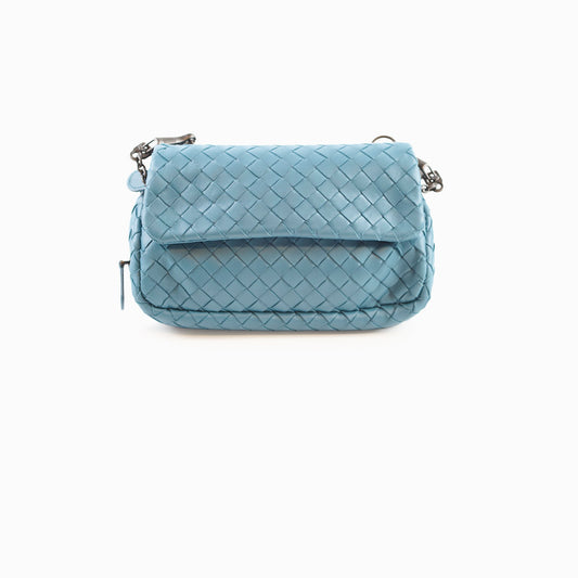 Bottega Veneta Small Nappa Intrecciato Chain bag Teal Blue - photo 1