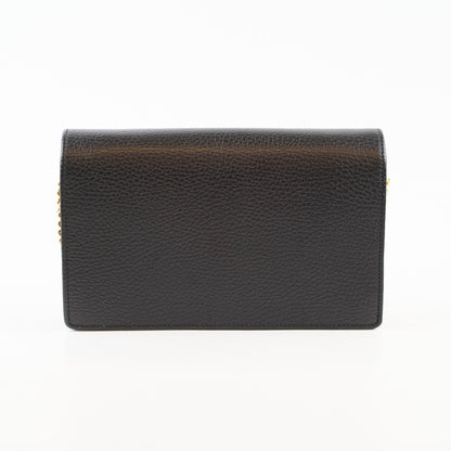 Gucci Marmont Wallet On Chain Grained Leather Black - photo 2