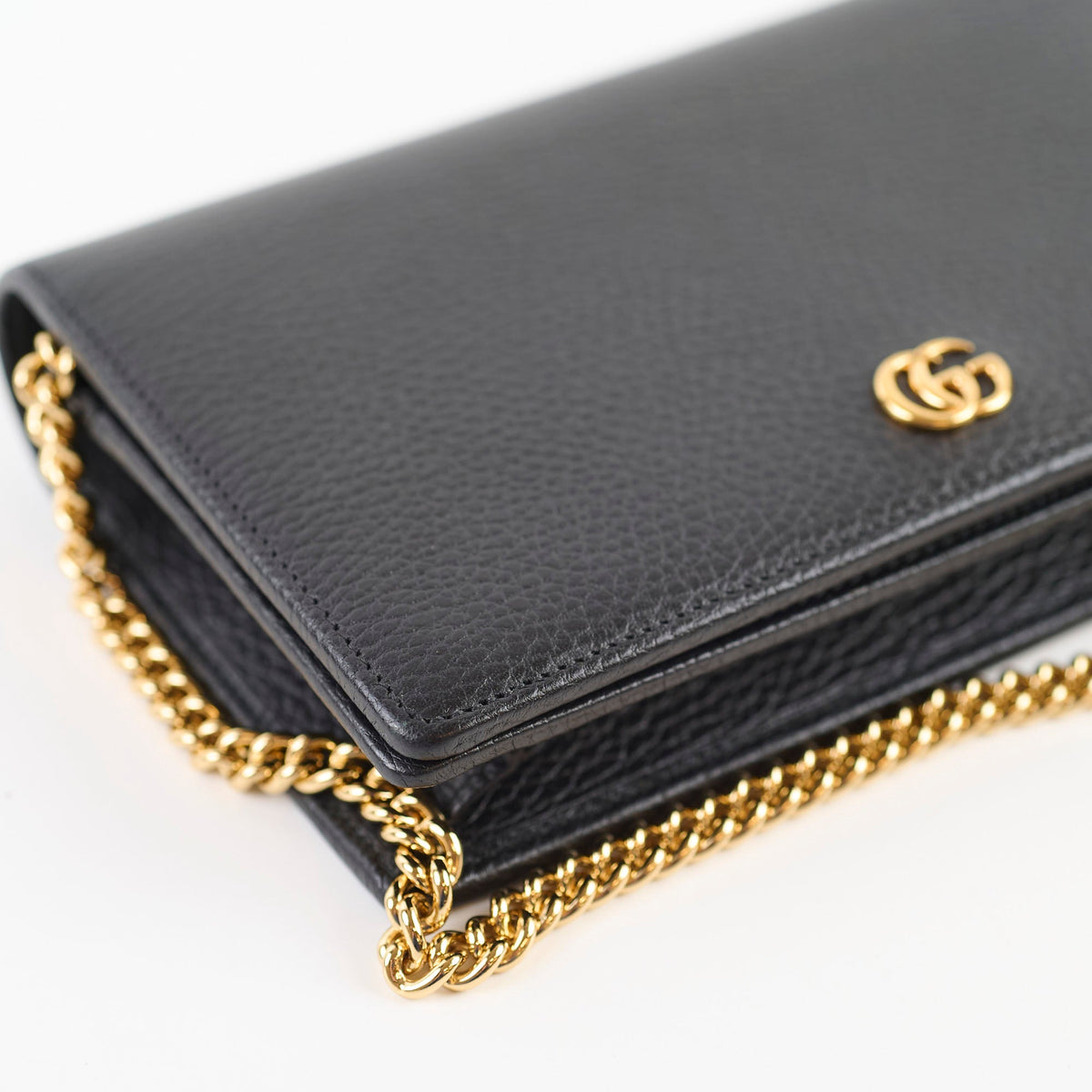 Gucci Marmont Wallet On Chain Grained Leather Black - photo 9