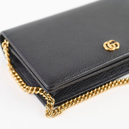Gucci Marmont Wallet On Chain Grained Leather Black - photo 9