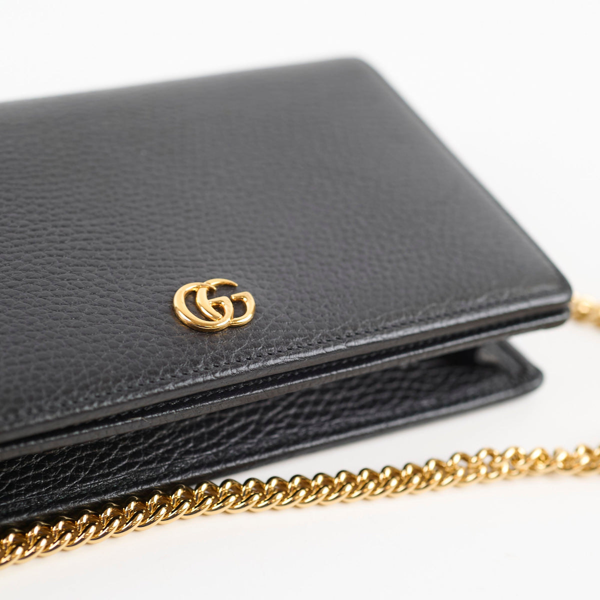 Gucci Marmont Wallet On Chain Grained Leather Black - photo 11