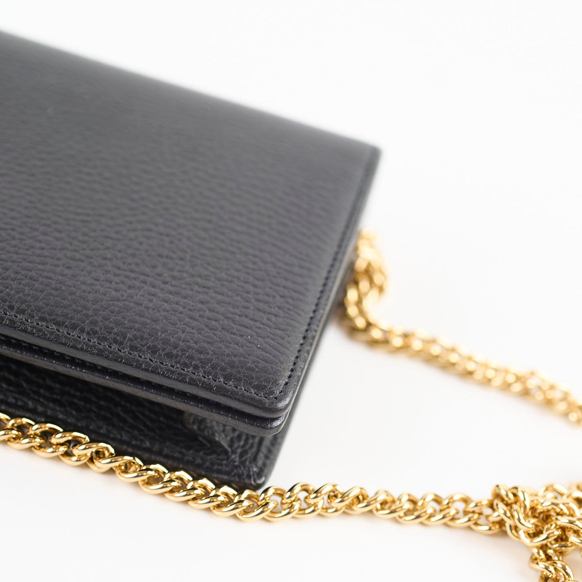 Gucci Marmont Wallet On Chain Grained Leather Black - photo 8