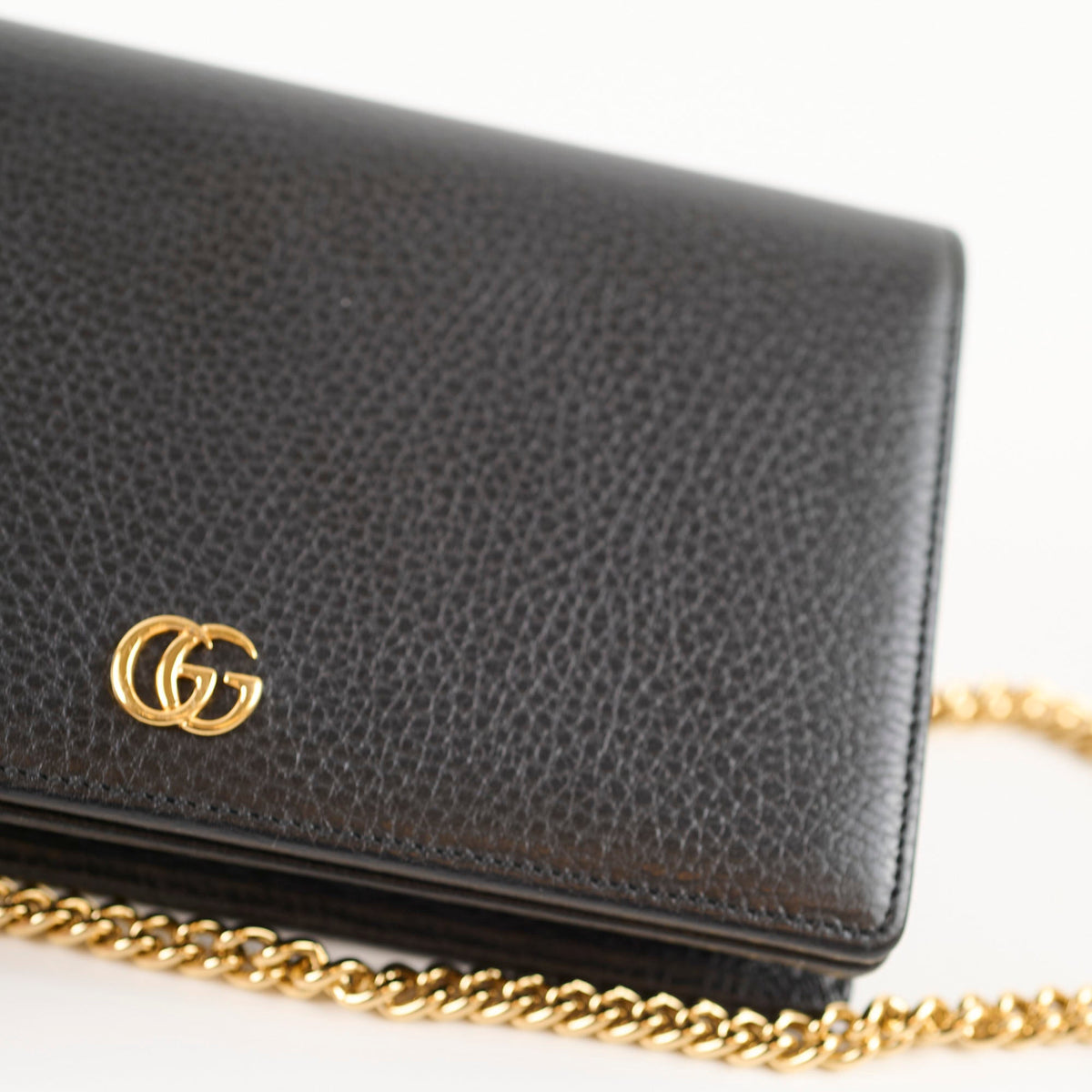 Gucci Marmont Wallet On Chain Grained Leather Black - photo 10