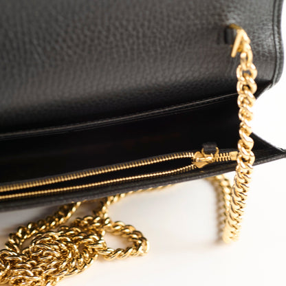Gucci Marmont Wallet On Chain Grained Leather Black - photo 7