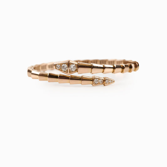 Bvlgari Serpenti Viper Bracelet 18k Rose Gold with Diamonds Size S - photo 1