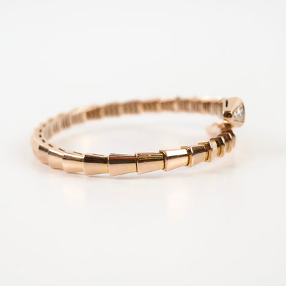 Bvlgari Serpenti Viper Bracelet 18k Rose Gold with Diamonds Size S - photo 2