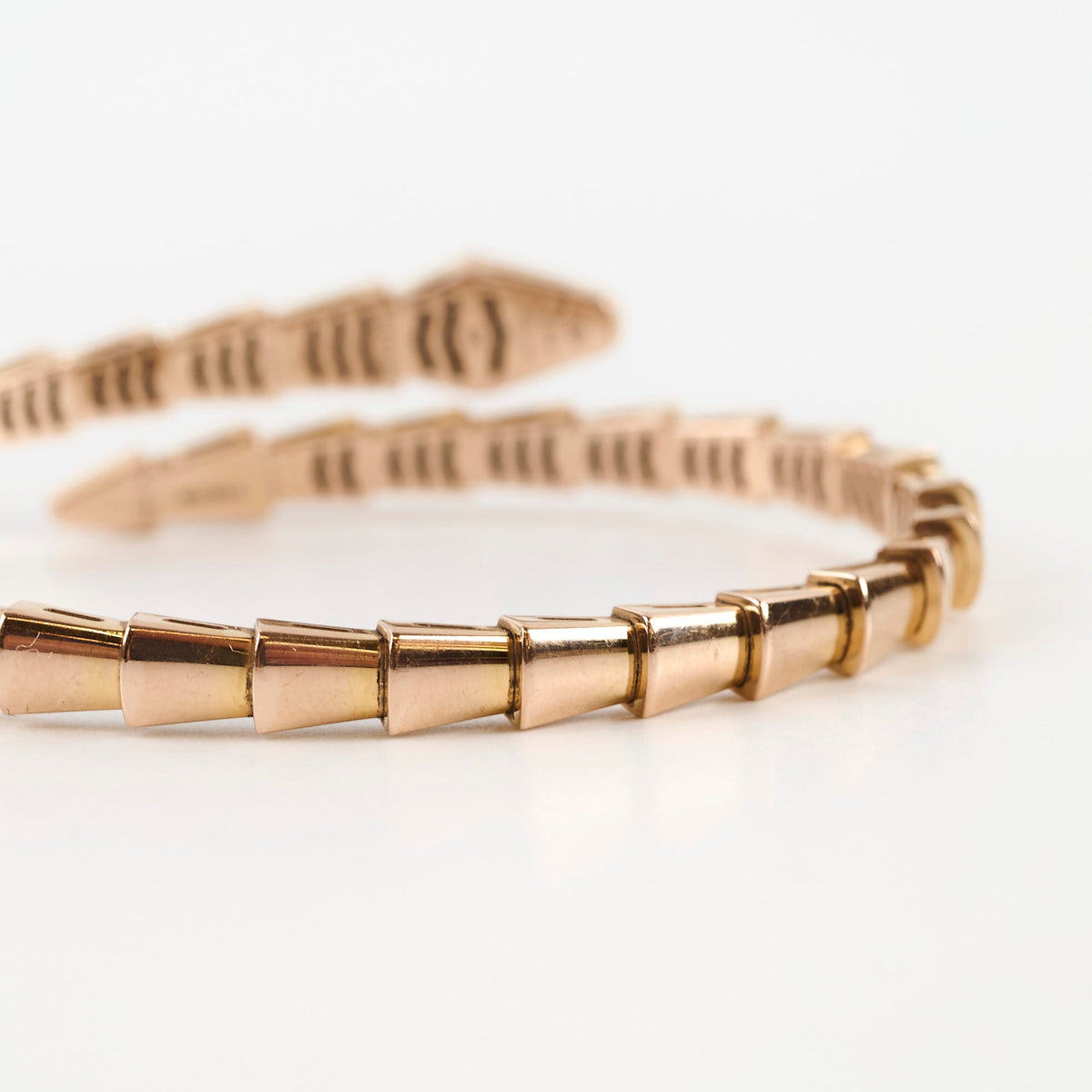 Bvlgari Serpenti Viper Bracelet 18k Rose Gold with Diamonds Size S - photo 3