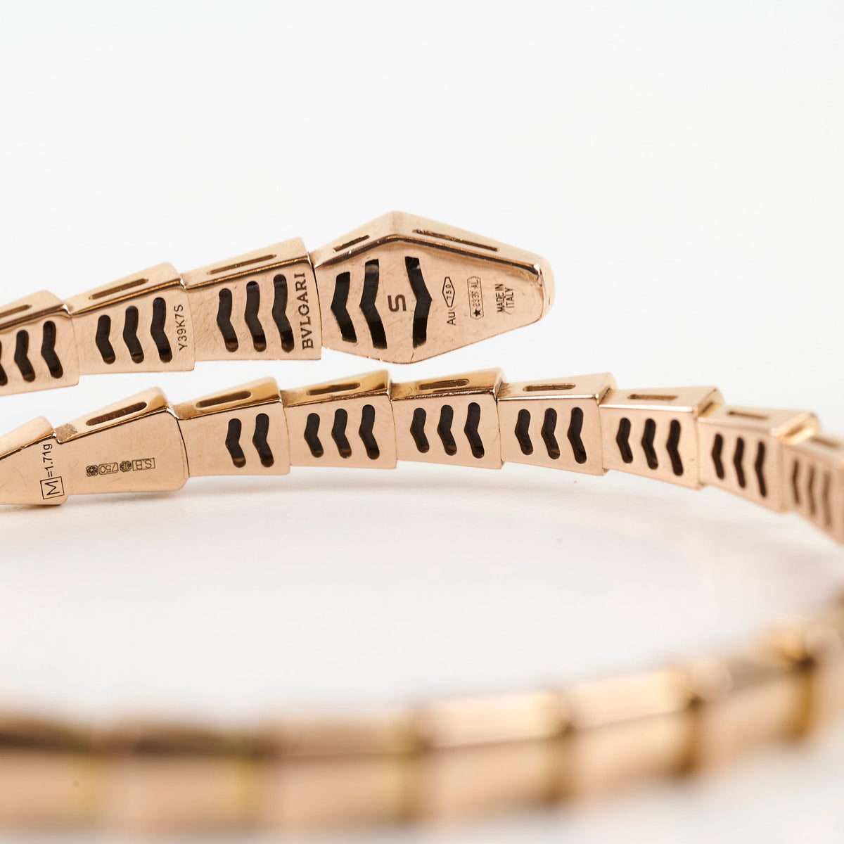 Bvlgari Serpenti Viper Bracelet 18k Rose Gold with Diamonds Size S - photo 4