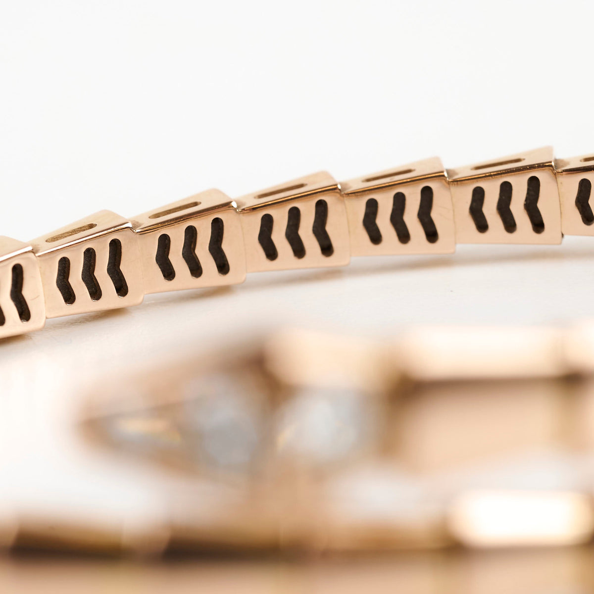 Bvlgari Serpenti Viper Bracelet 18k Rose Gold with Diamonds Size S - photo 6