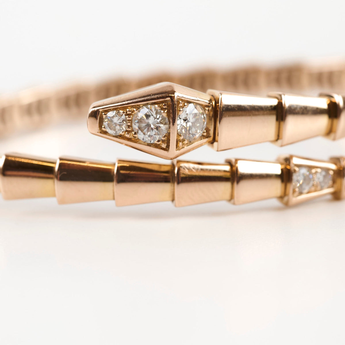 Bvlgari Serpenti Viper Bracelet 18k Rose Gold with Diamonds Size S - photo 7