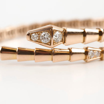 Bvlgari Serpenti Viper Bracelet 18k Rose Gold with Diamonds Size S - photo 7