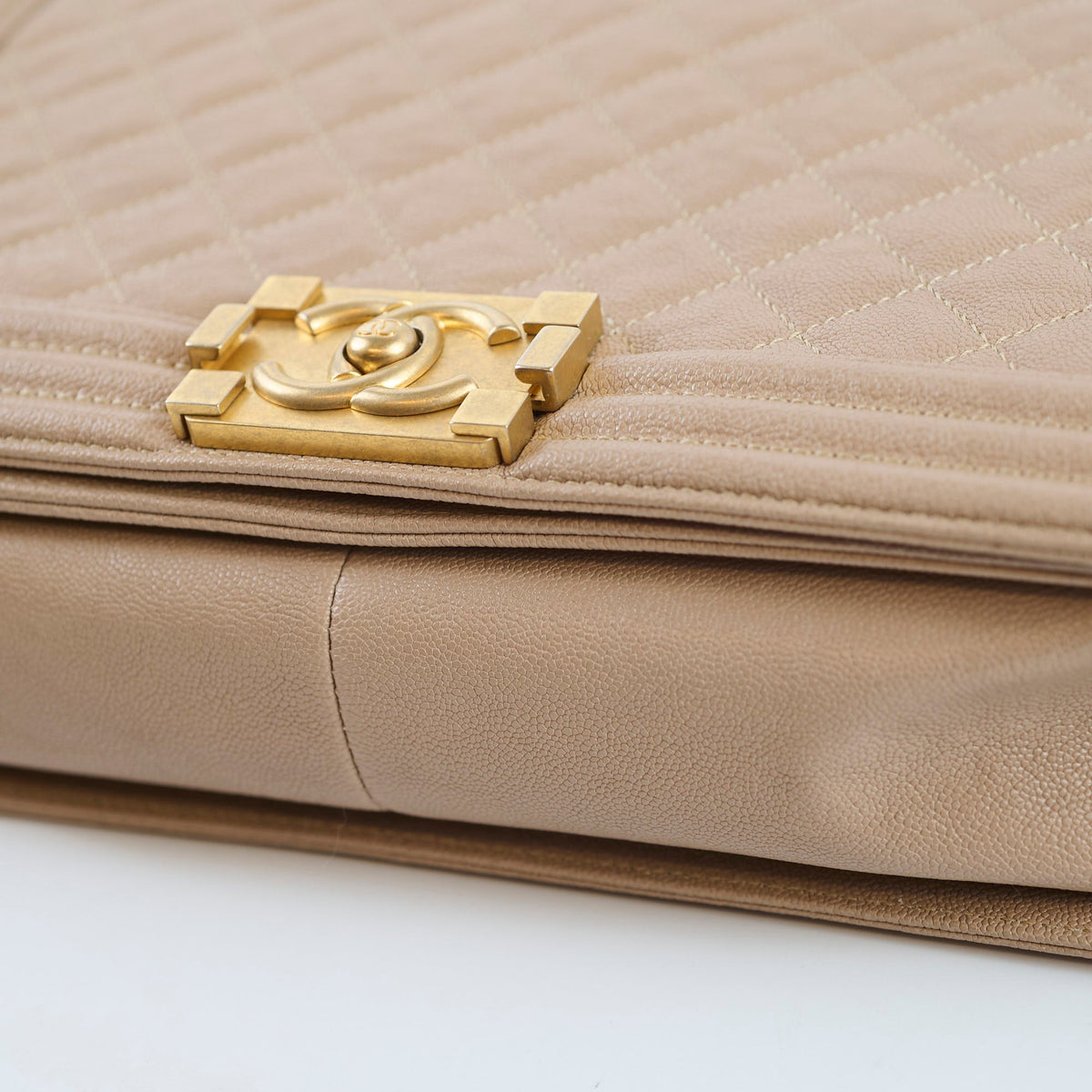 Chanel New Medium Boy Quilted Caviar Dark Beige (Series 27) - photo 6