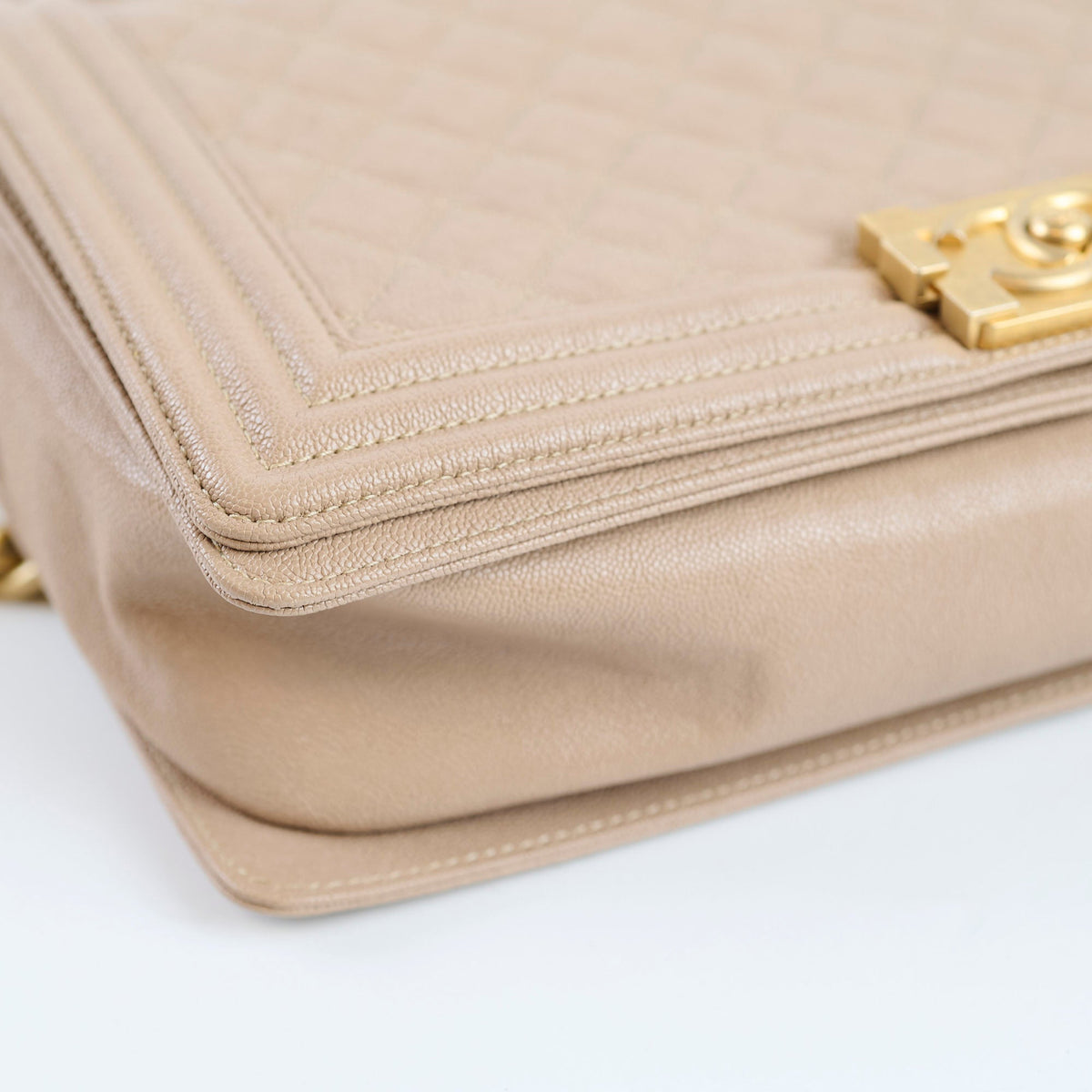Chanel New Medium Boy Quilted Caviar Dark Beige (Series 27) - photo 7