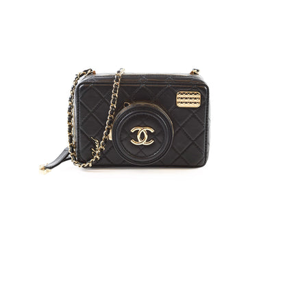 Chanel Coco Clip Camera Bag Quilted Lambskin Black Microchip - photo 1